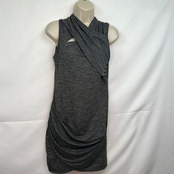 Zara W & B Gray ruched dress size Medium EUC - Picture 1 of 11